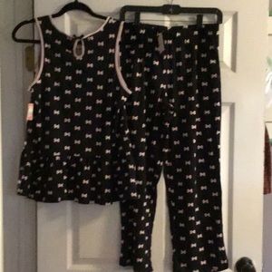 Kate Spade pajamas with bow print size small new with tags